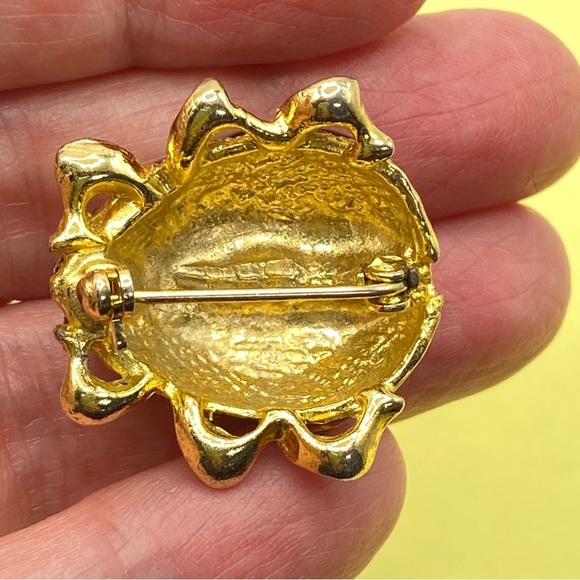 Ladybug Rhinestone Purple With Red Eyes Lady Bug Naturecore Vintage Brooch - Picture 4 of 7